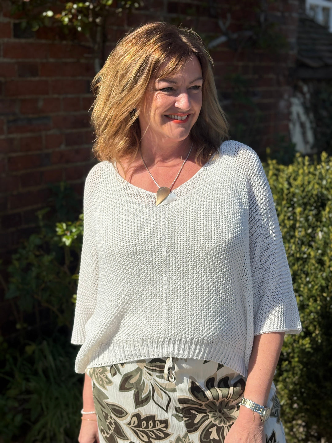 Botanical Print Wide Leg Trouser - Malissa J | Khaki