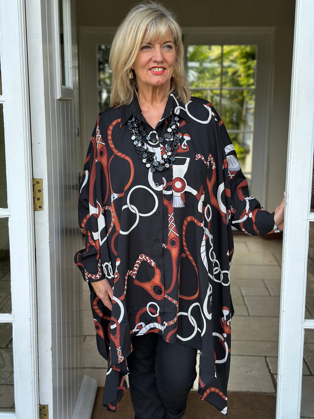 Asymmetric Abstract Shirt - Malissa J | Brown