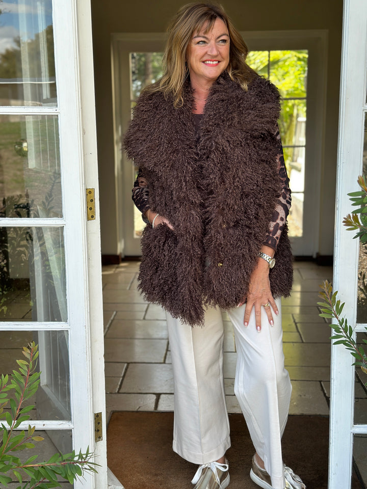 Shaggy Faux Fur Gilet - Malissa J | Chocolate