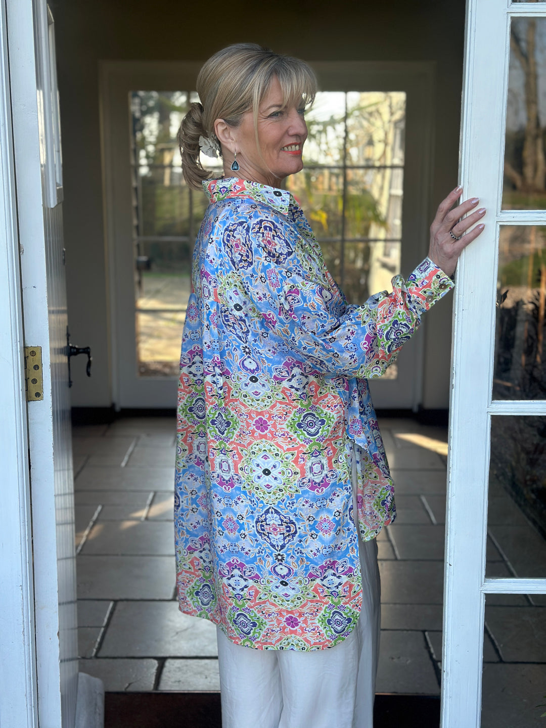 Baroque Print Shirt - Malissa J | Blue