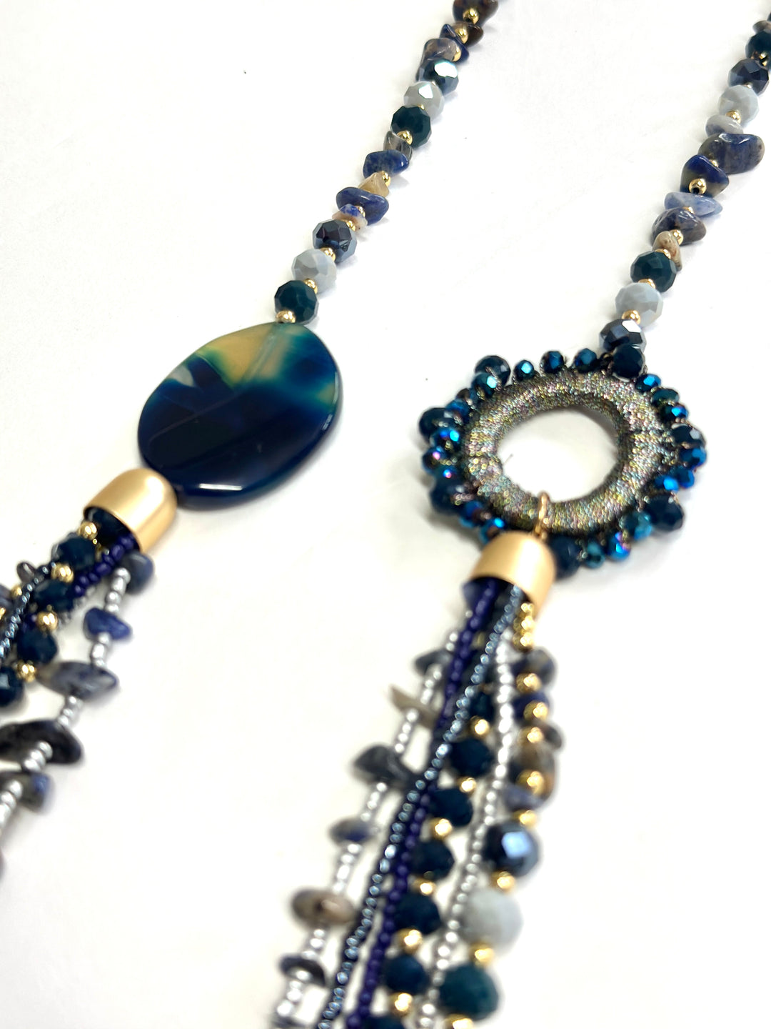 Multi-Strand Cascade Necklace | Blue