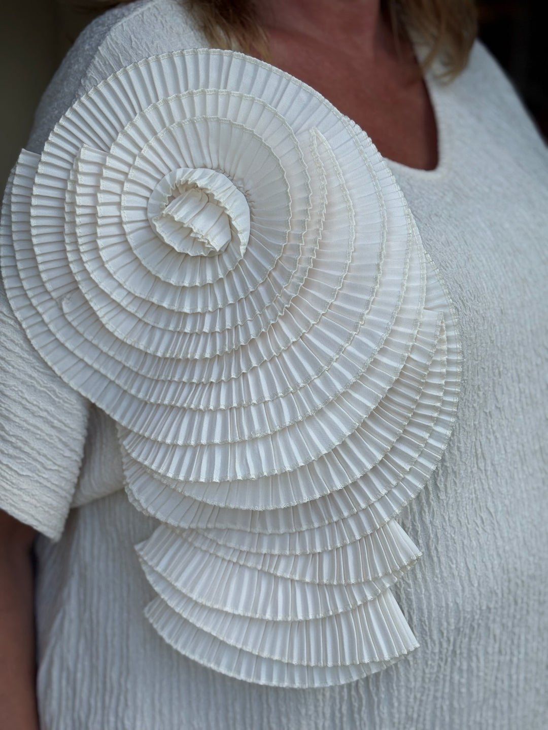 Flower Applique Top - Malissa J | Cream