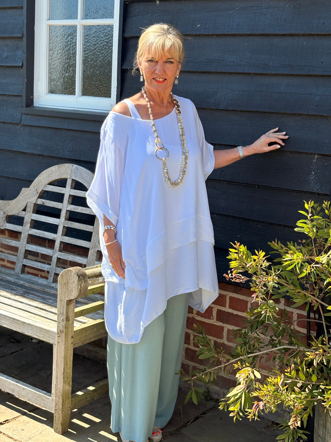 Linen-Blend Trousers | Duck Egg