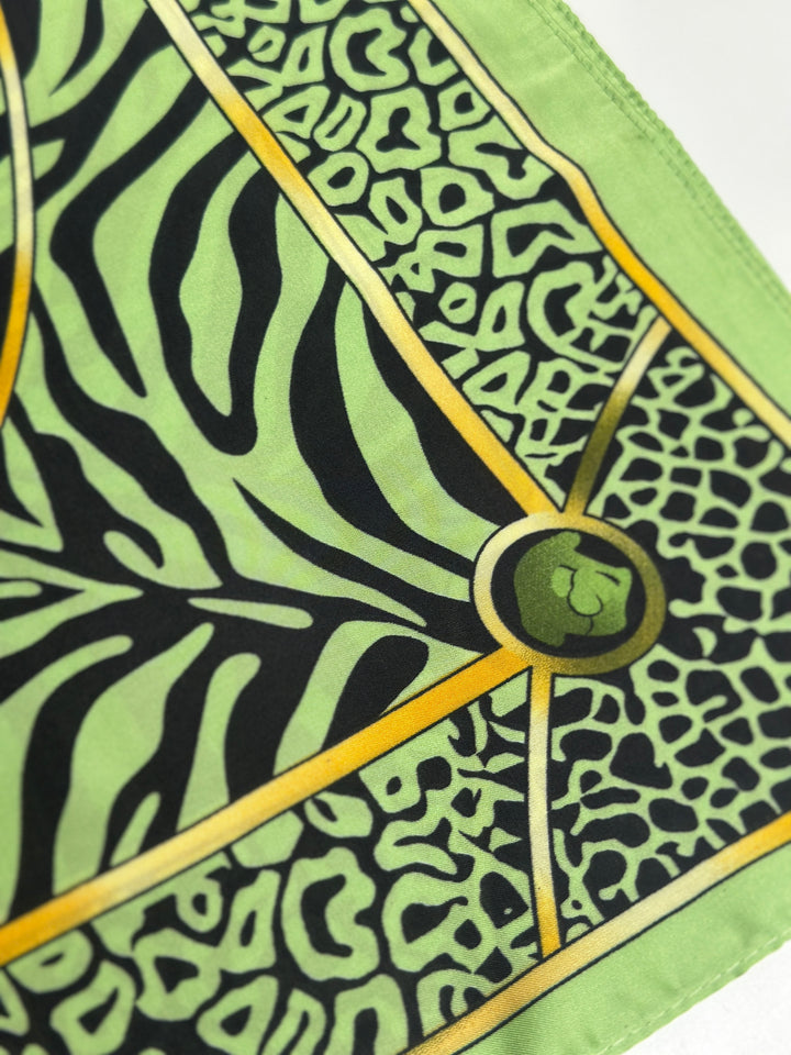 Handbag & Neck Scarf | Green Bold Print