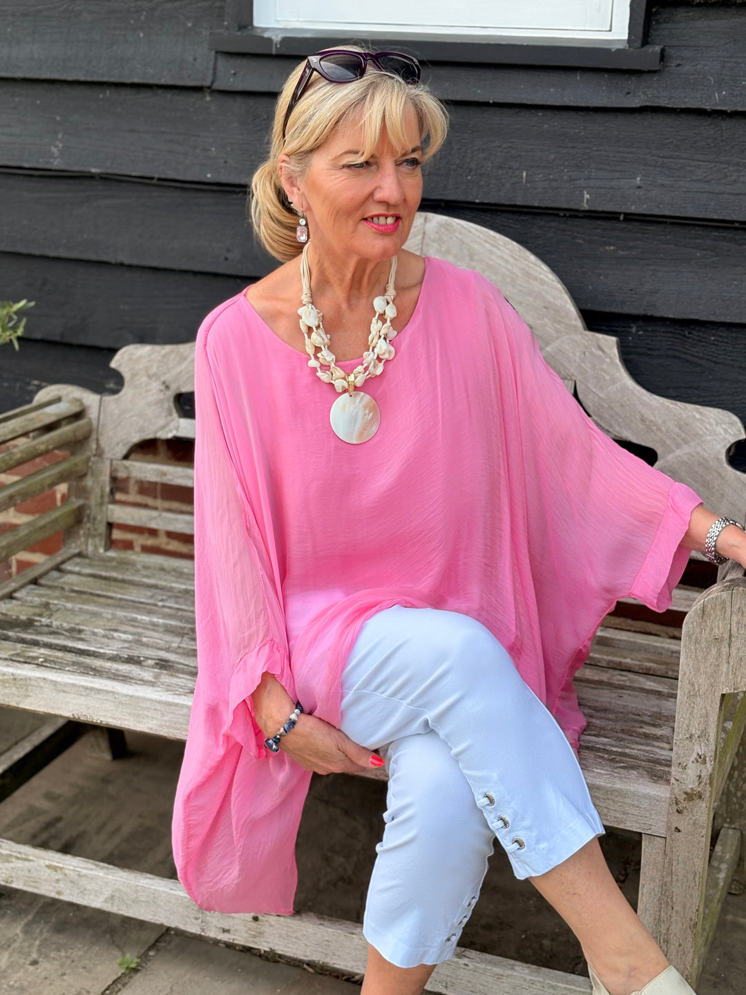 Mia Silk Blouse | Pink