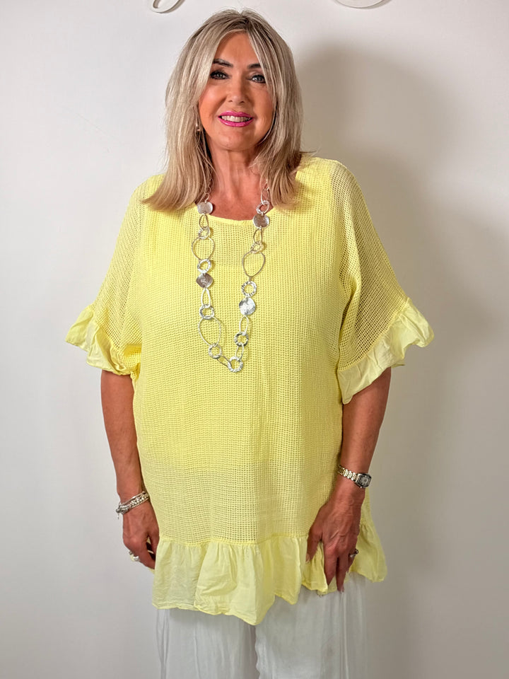 Mesh Textured Blouse | Lemon