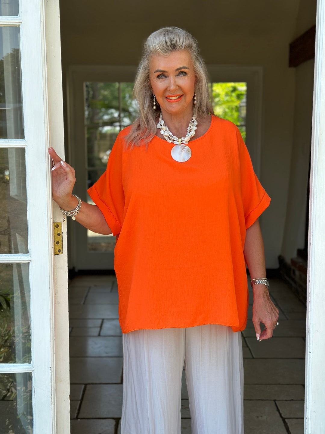 Oversized Staple Top | Orange