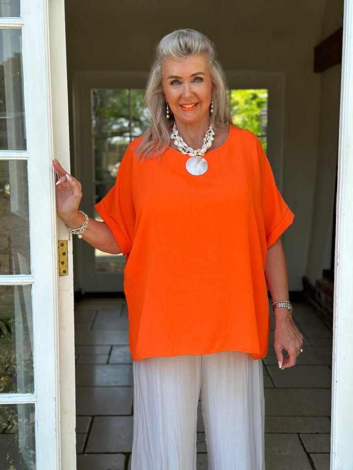 Oversized Staple Top | Orange