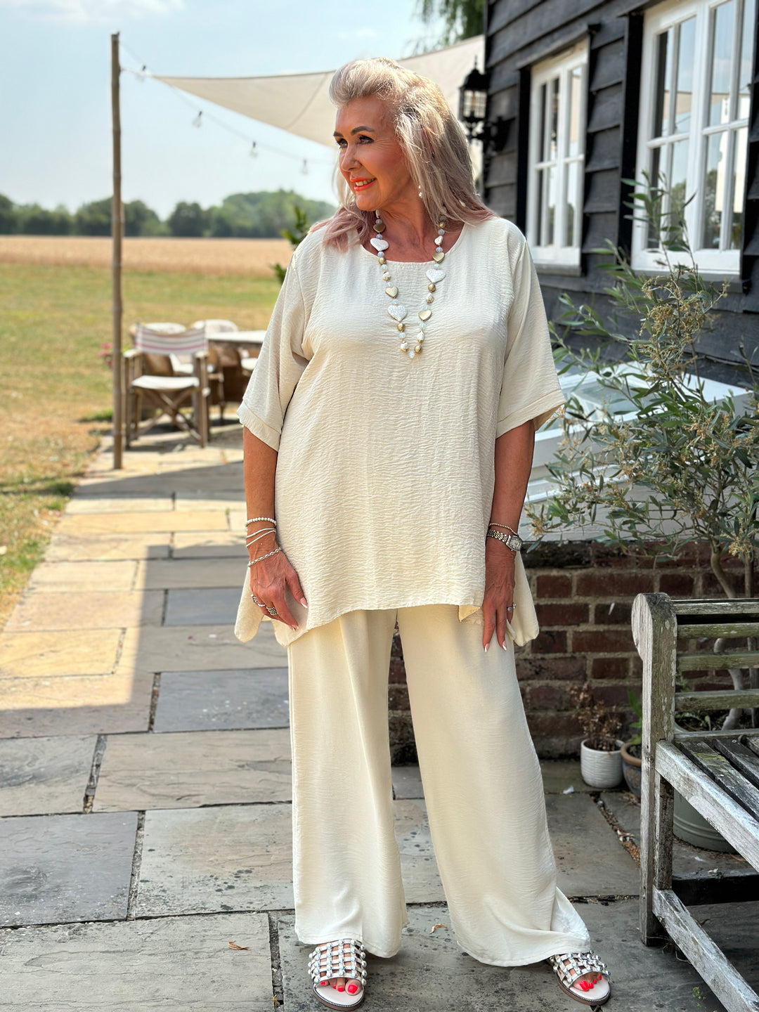 Two-Piece Comfort Co-ord Set | Beige
