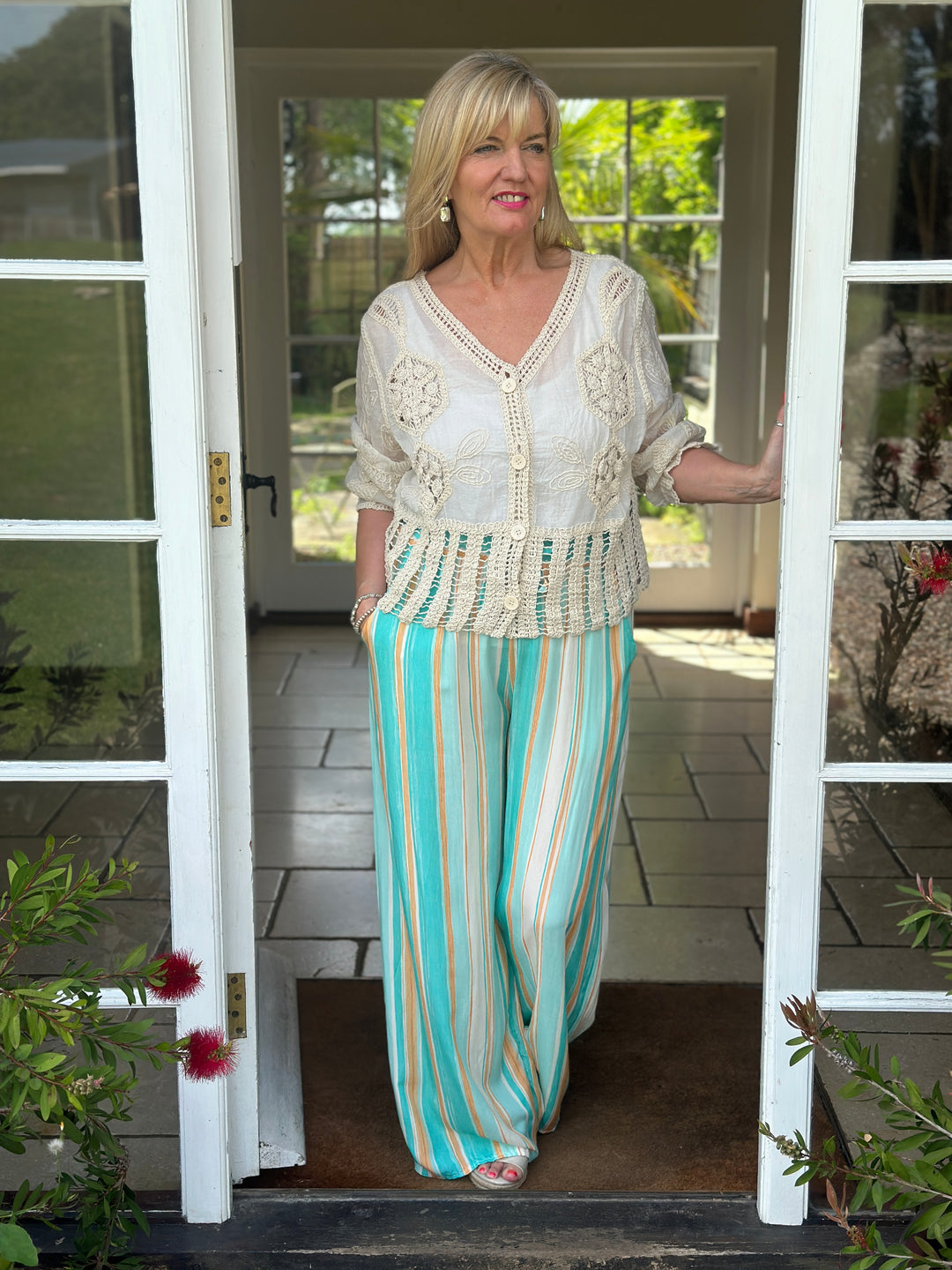 Cotton Crochet Jacket | Beige