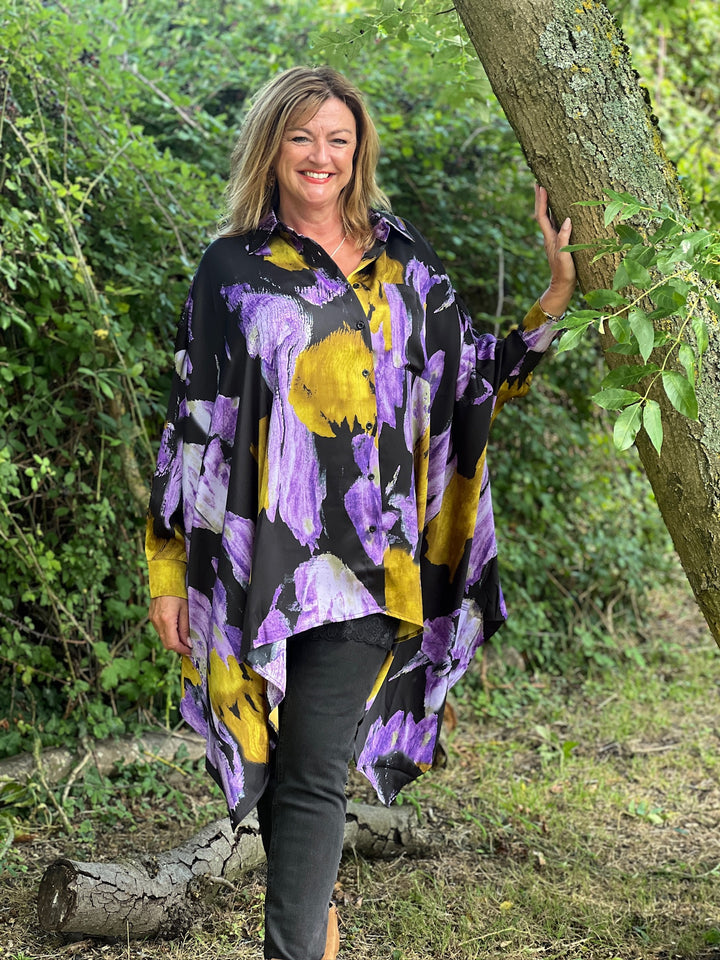 Asymmetric Abstract Shirt - Malissa J | Lilac