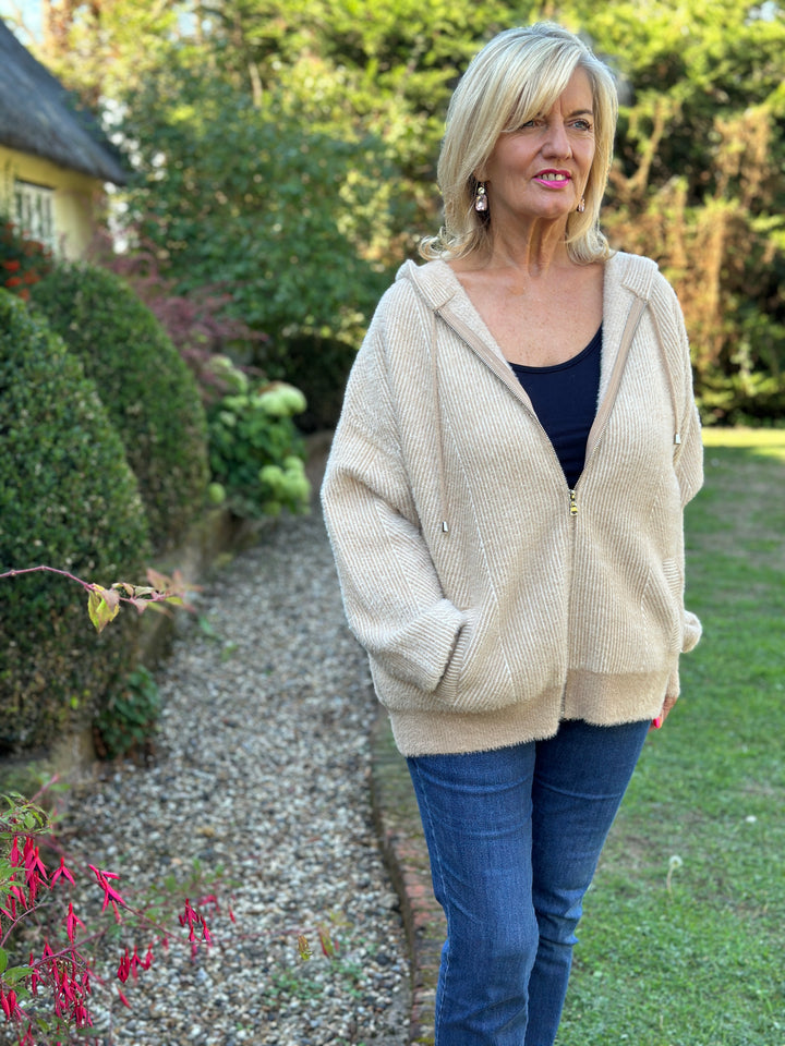 Soft Touch Zip-Through Hoodie | Camel