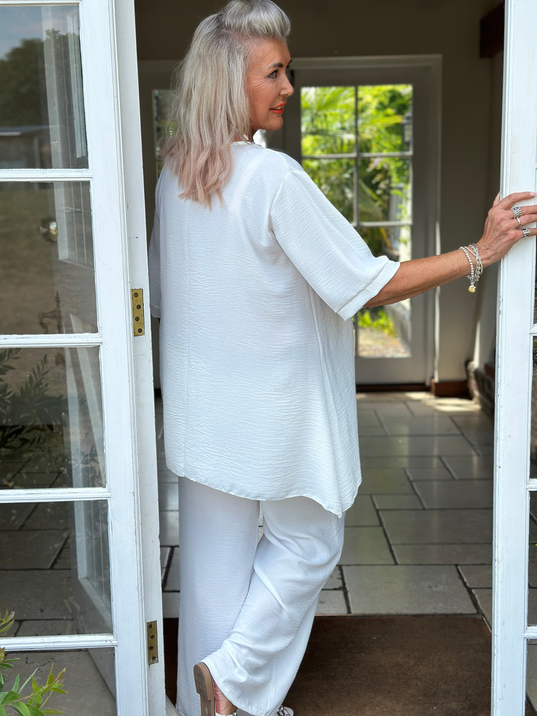 Two-Piece Comfort Co-ord Set | White