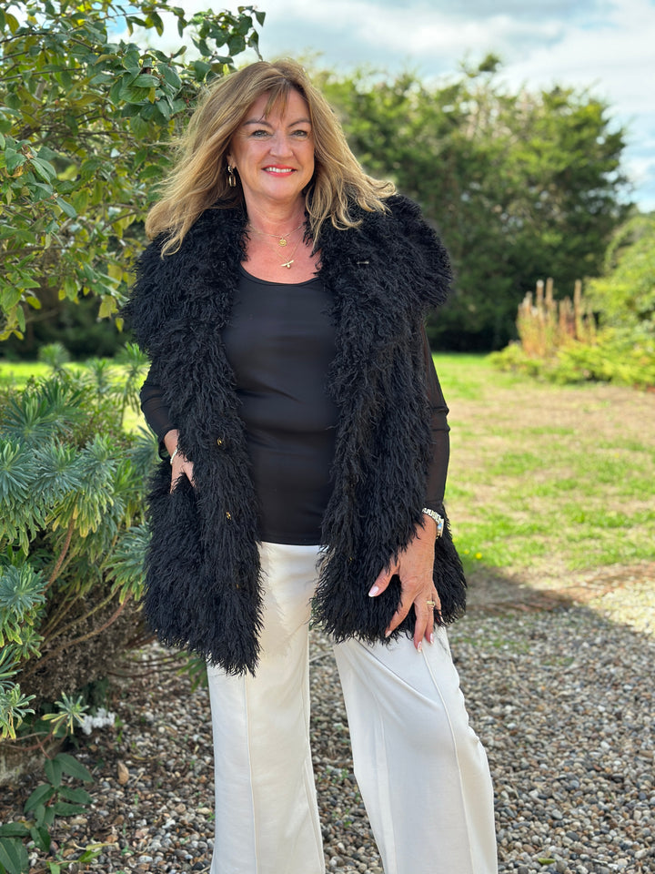 Shaggy Faux Fur Gilet - Malissa J | Black