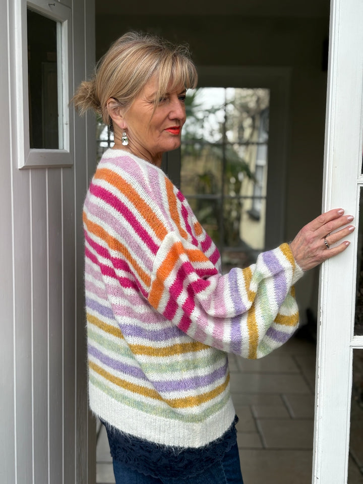 Multi Stripe Colour Jumper | Rainbow