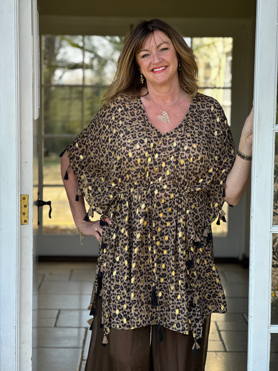 Luxe Print Tassel Kaftan - Malissa J | Leopard