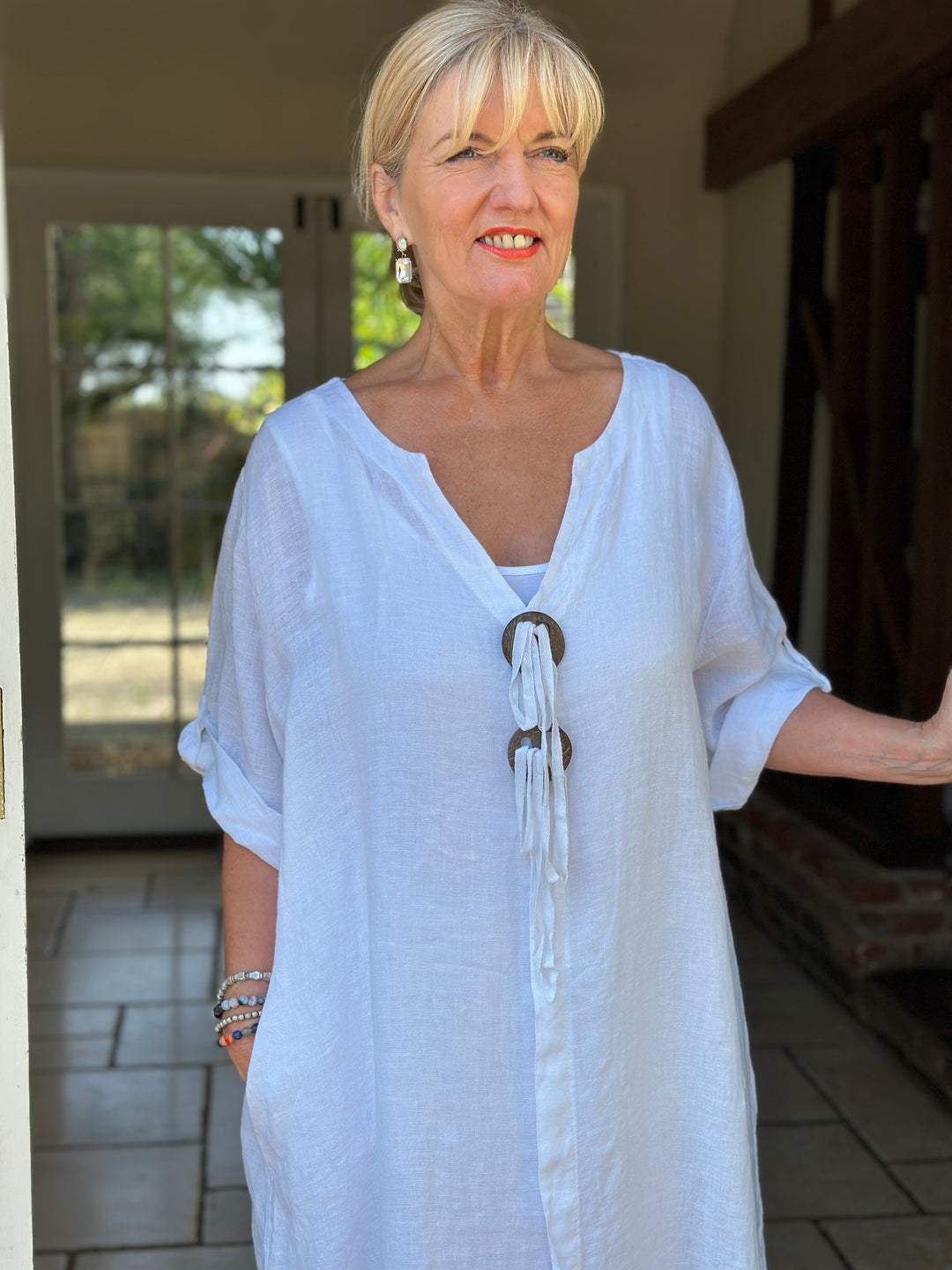 Positano Linen Dress | White