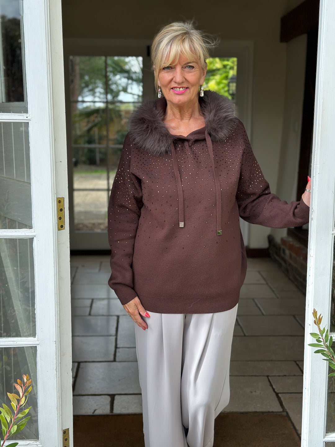 Luxe Hooded Knit - Malissa J | Chocolate Brown