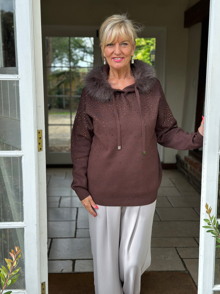 Luxe Hooded Knit - Malissa J | Chocolate Brown