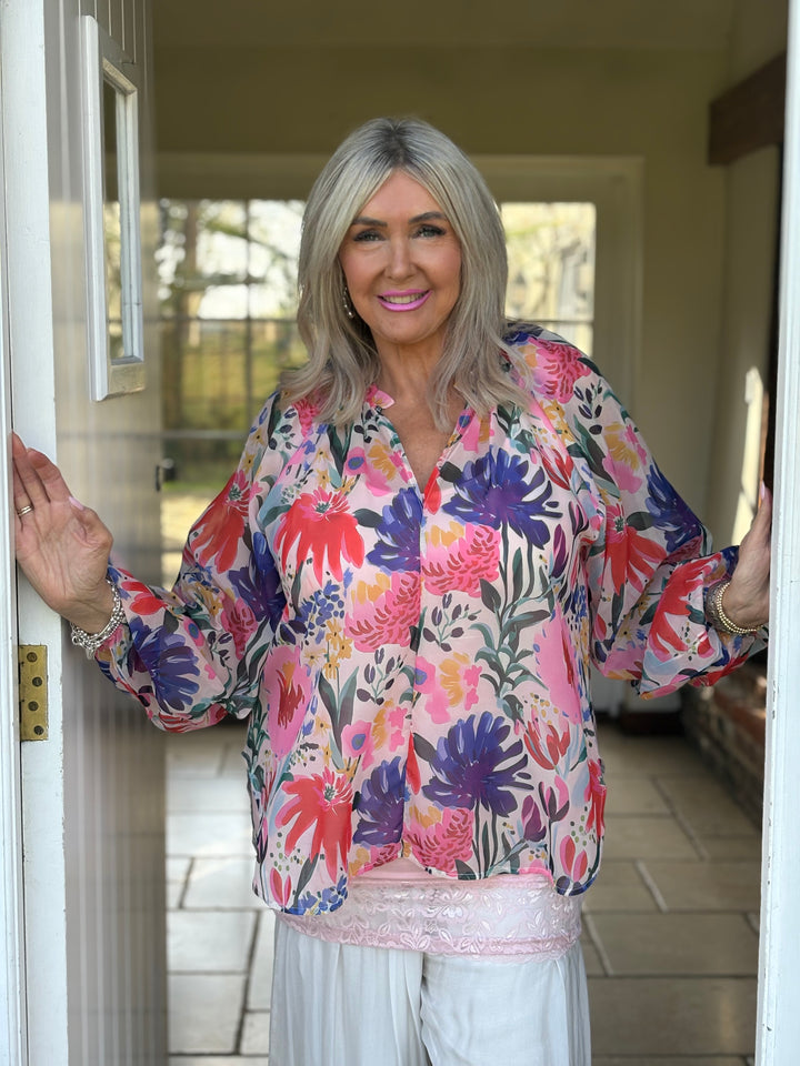 Floral Sheer Blouse - Malissa J | Pink