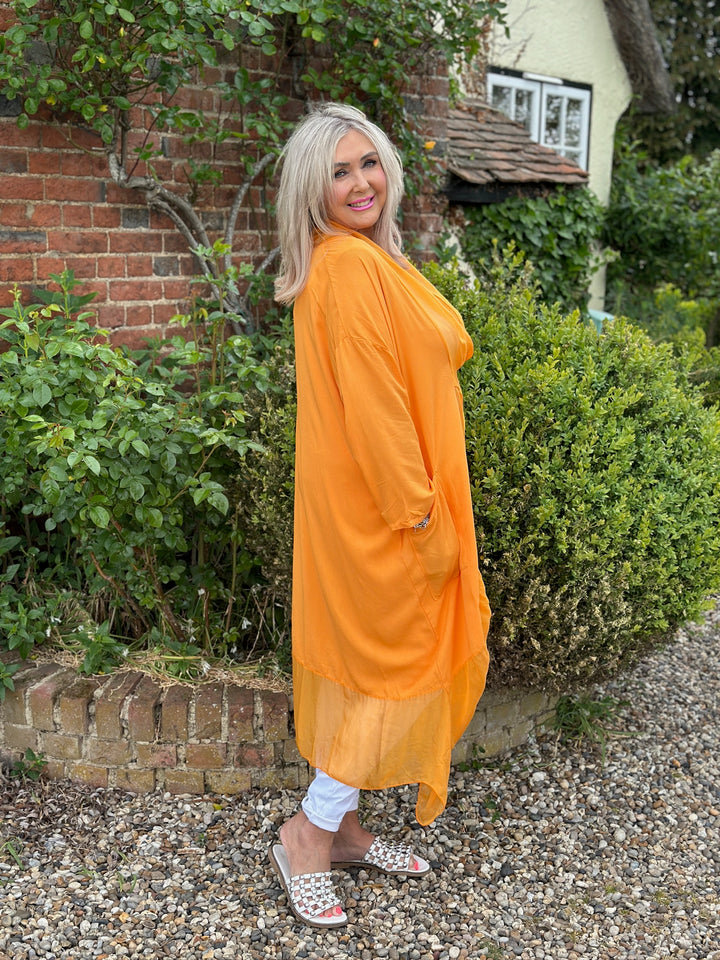 Silk Crossover Tunic | Orange