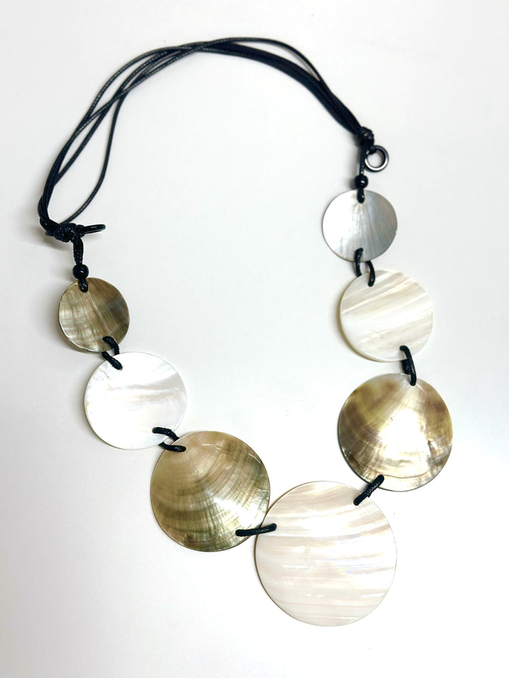 Moon Shell Statement Necklace | Brown