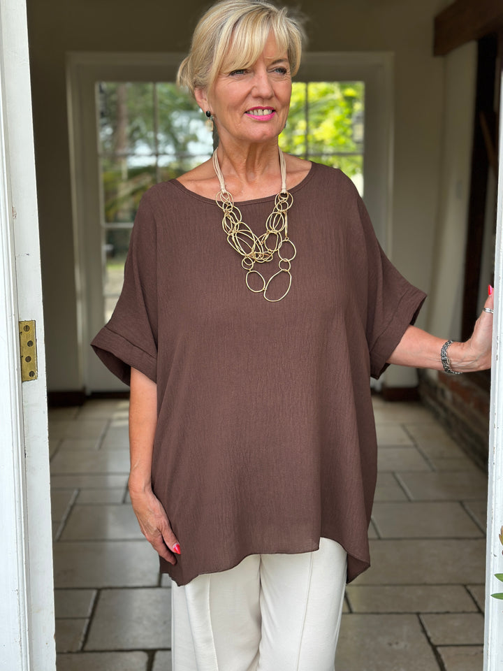 Everyday Essential Relaxed Top | Chocolate Brown