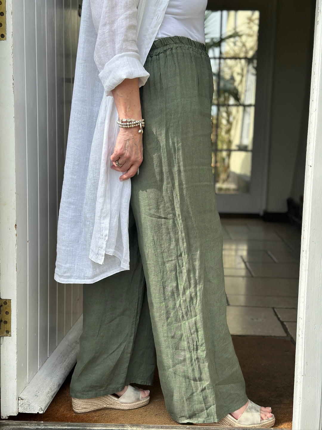 Floaty Linen Trouser | Khaki
