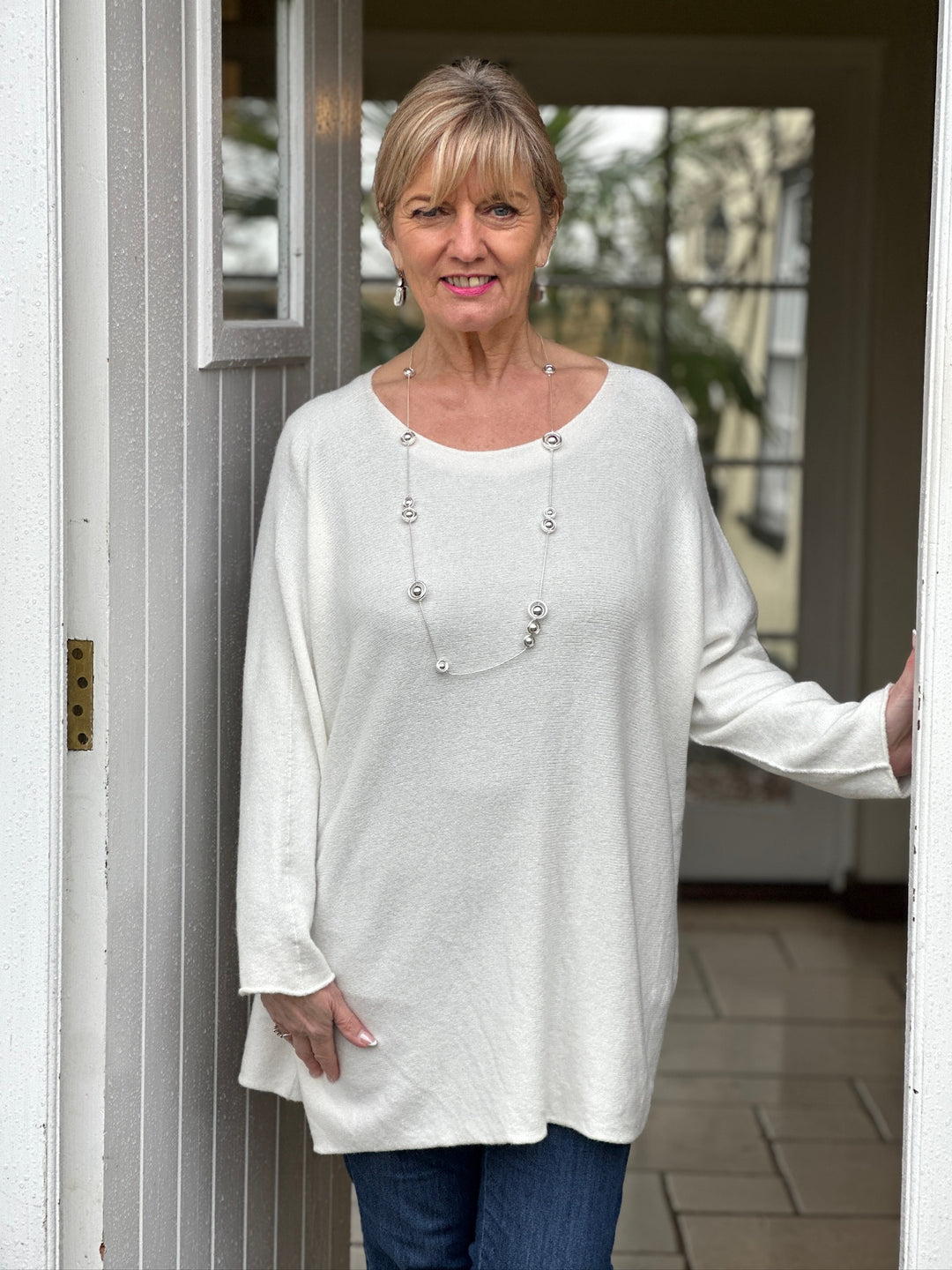 Round Neck Knitted Jumper | Cream - Mandy's Heaven 