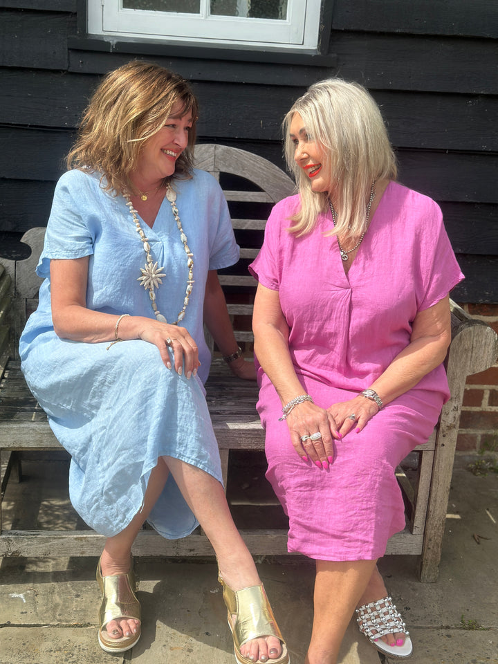 Linen Tunic Dress | Raspberry