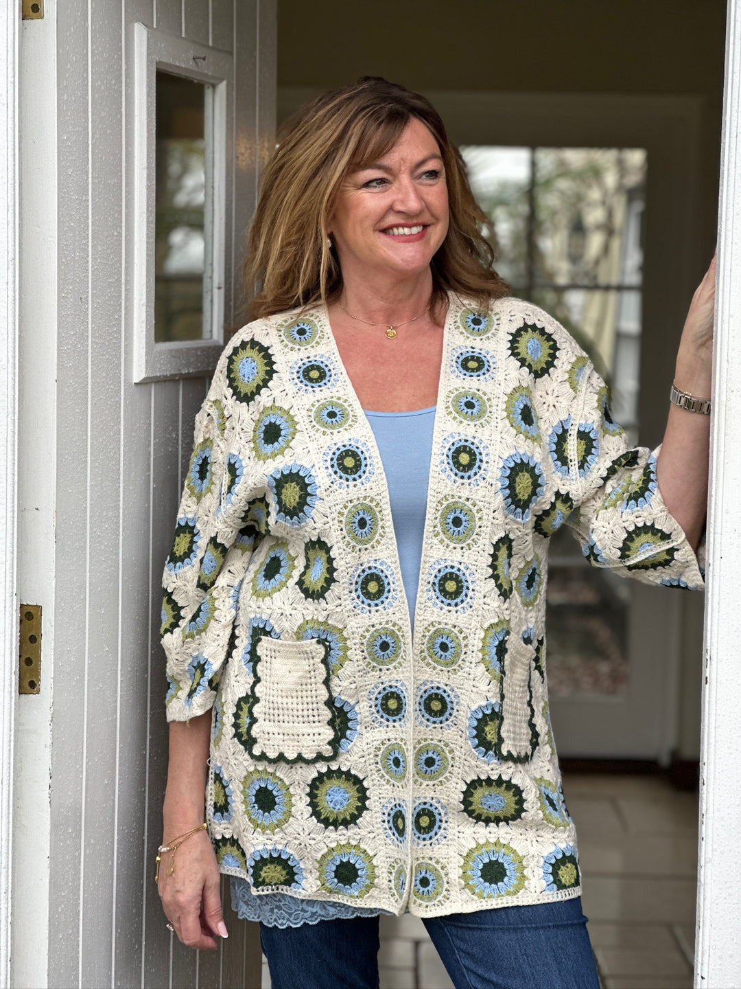 Crochet Circle Design Cardigan | Moss - Mandy's Heaven 