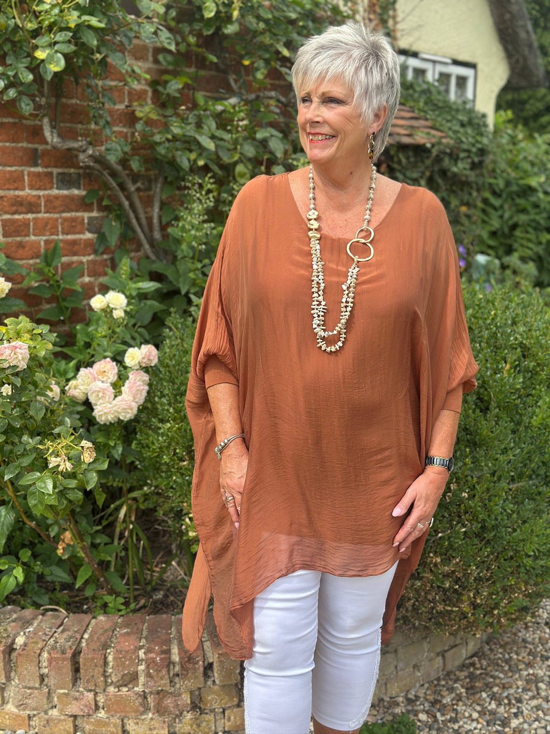 Bella Silk Blouse | Rust