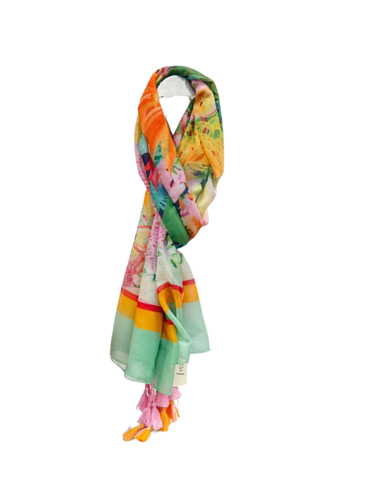 Bright Multi Summer Set Bag & Two Scarves - Malissa J | Summer Pink