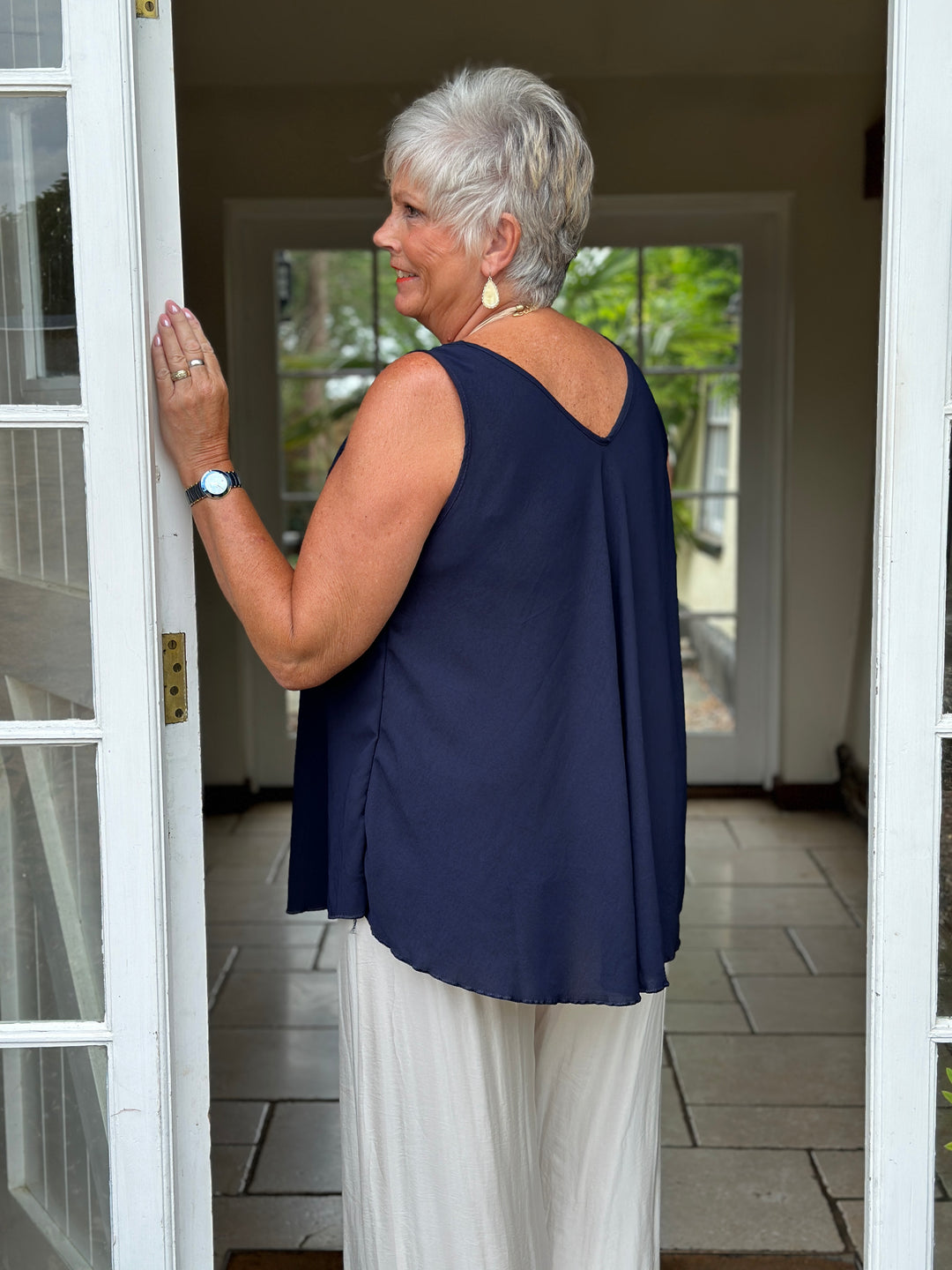 Swing Back Vest Top | Navy