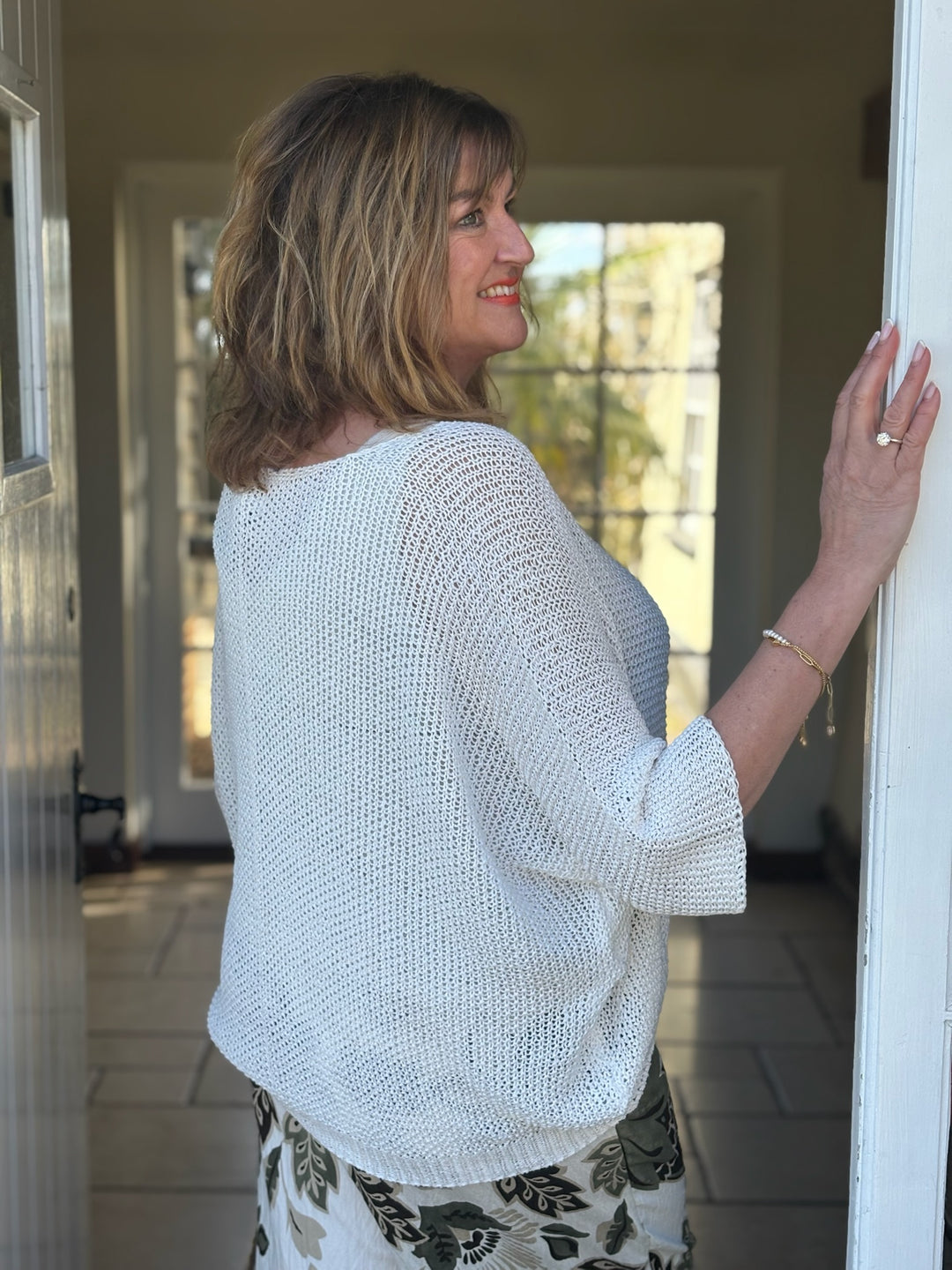 Luxury Crochet Net Top | White