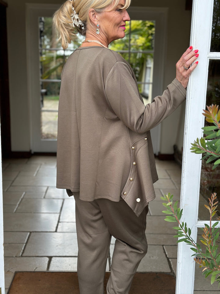 Studded Jersey Top - Malissa J | Khaki