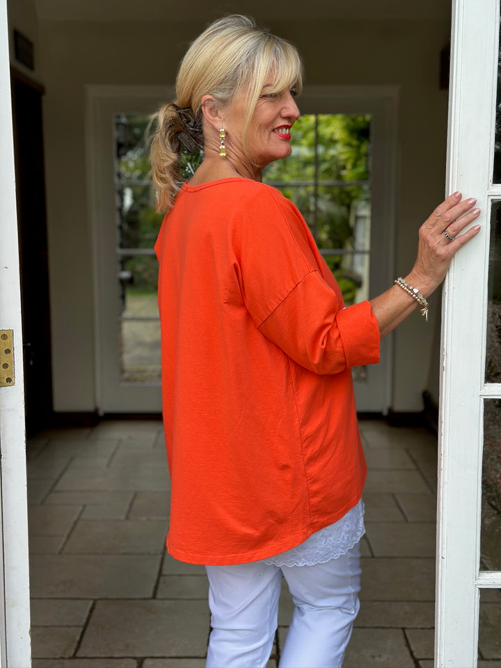 Cotton Star Lightweight Sweatshirt | Orange