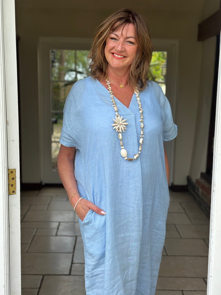 Linen Tunic Dress | Baby Blue