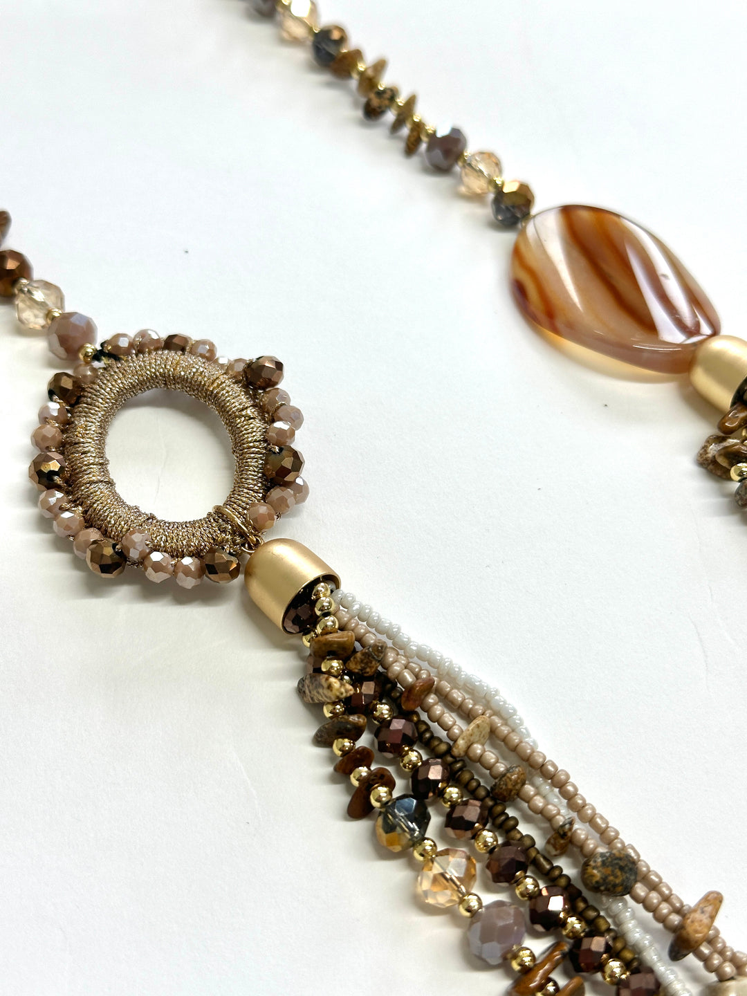 Multi-Strand Cascade Necklace | Brown