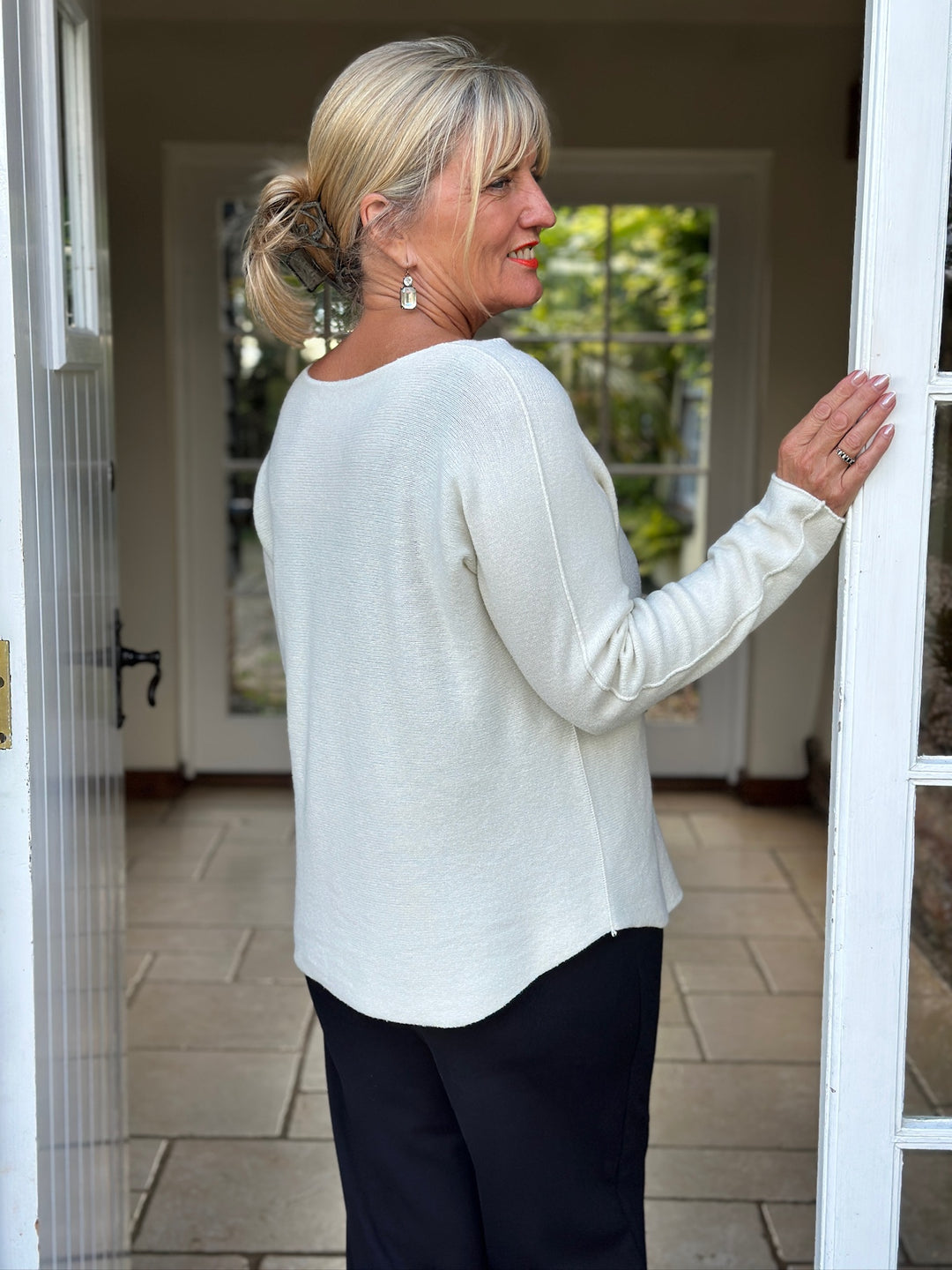 Petite V-Neck Knitted Jumper | Cream