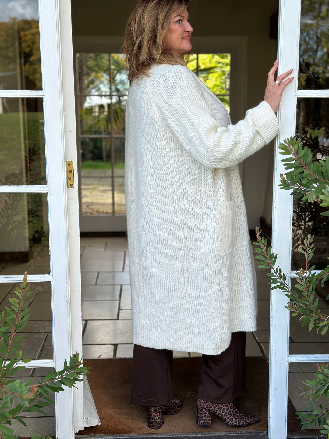 Ribbed Longline Coatigan | Ivory