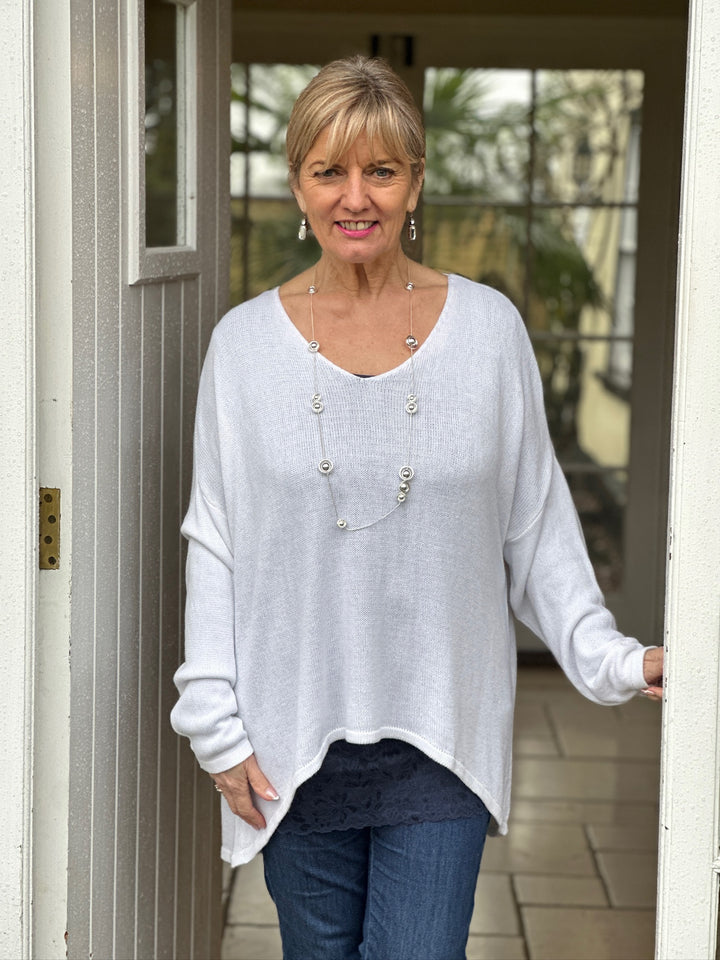 Lightweight Spring & Summer Knit | White - Mandy's Heaven 