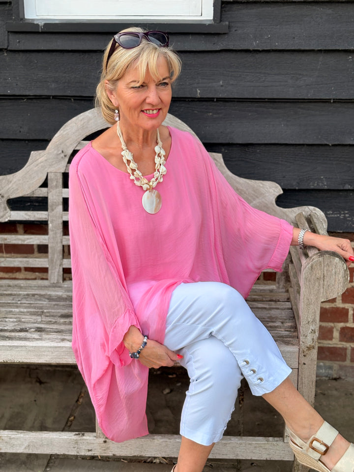 Mia Silk Blouse | Pink