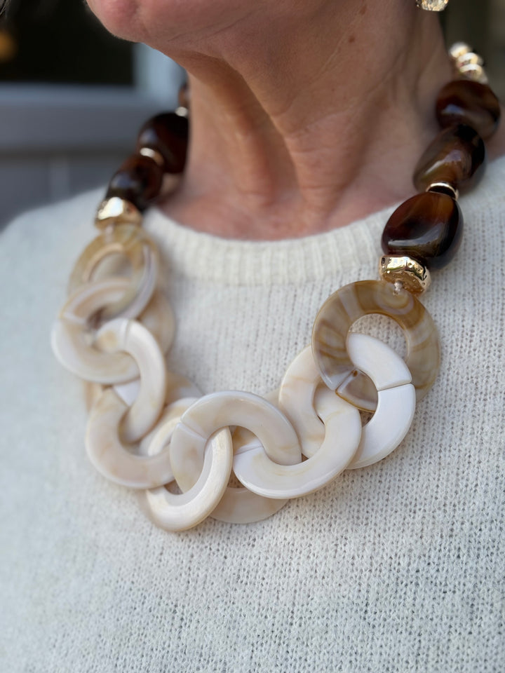 Chunky Chain Link Statement Necklace | Tortoise