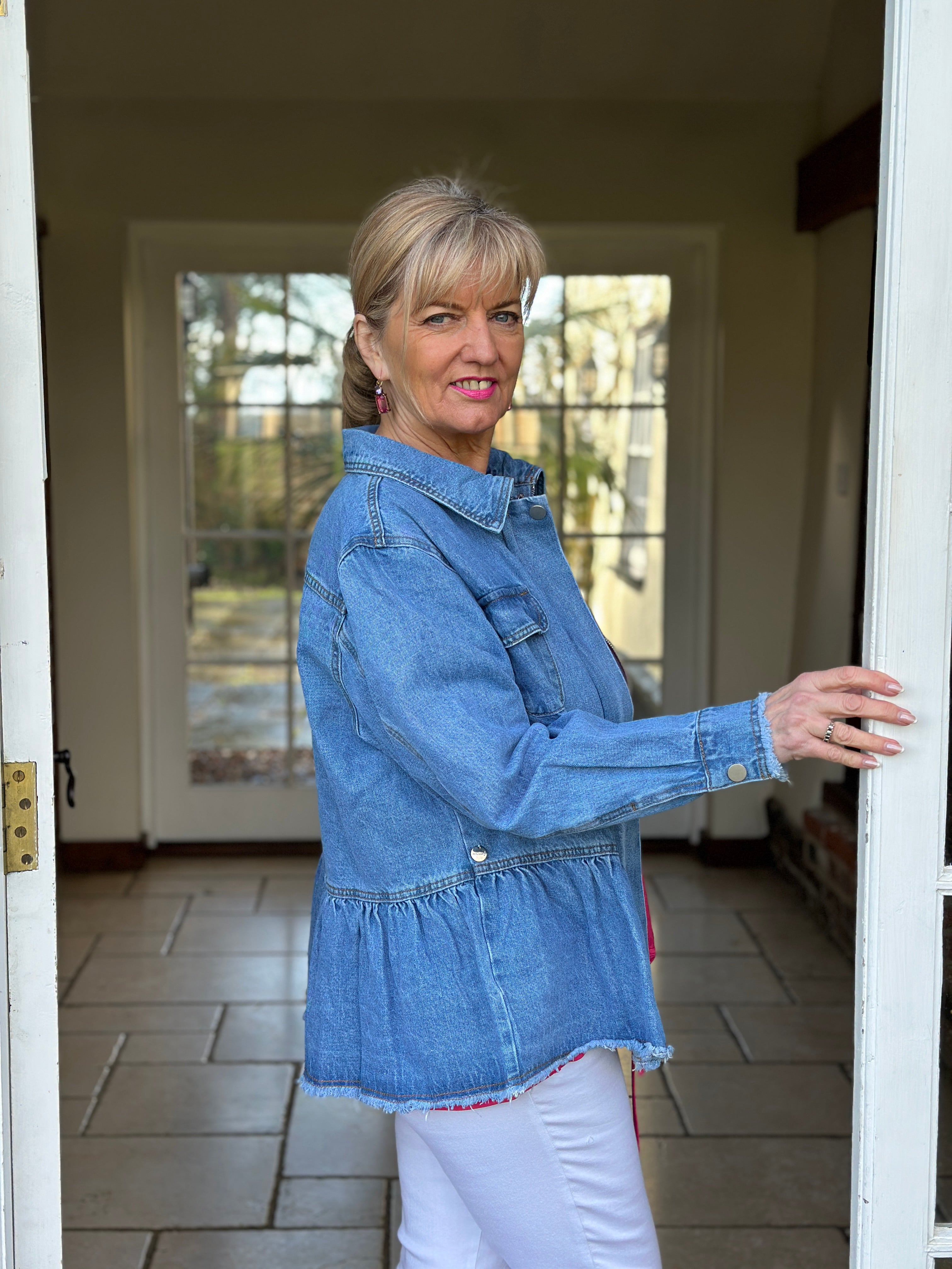 Frayed Hem Denim Jacket Malissa J | Denim – Mandy's Heaven