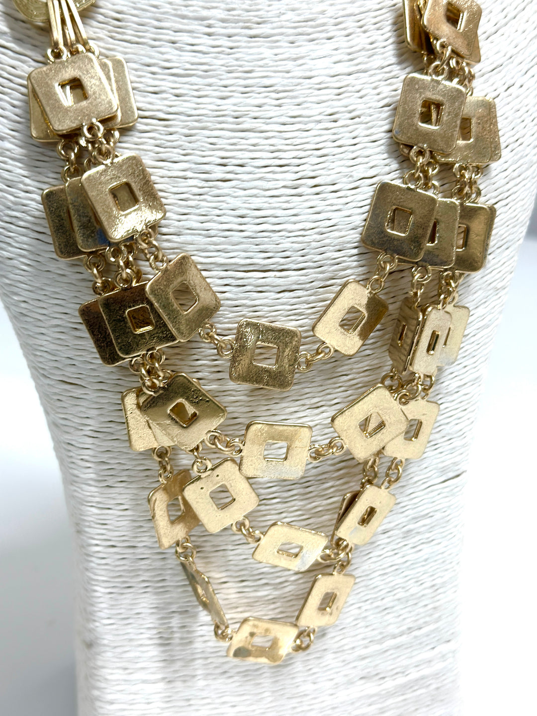 Mini Square Chain Necklace | Gold