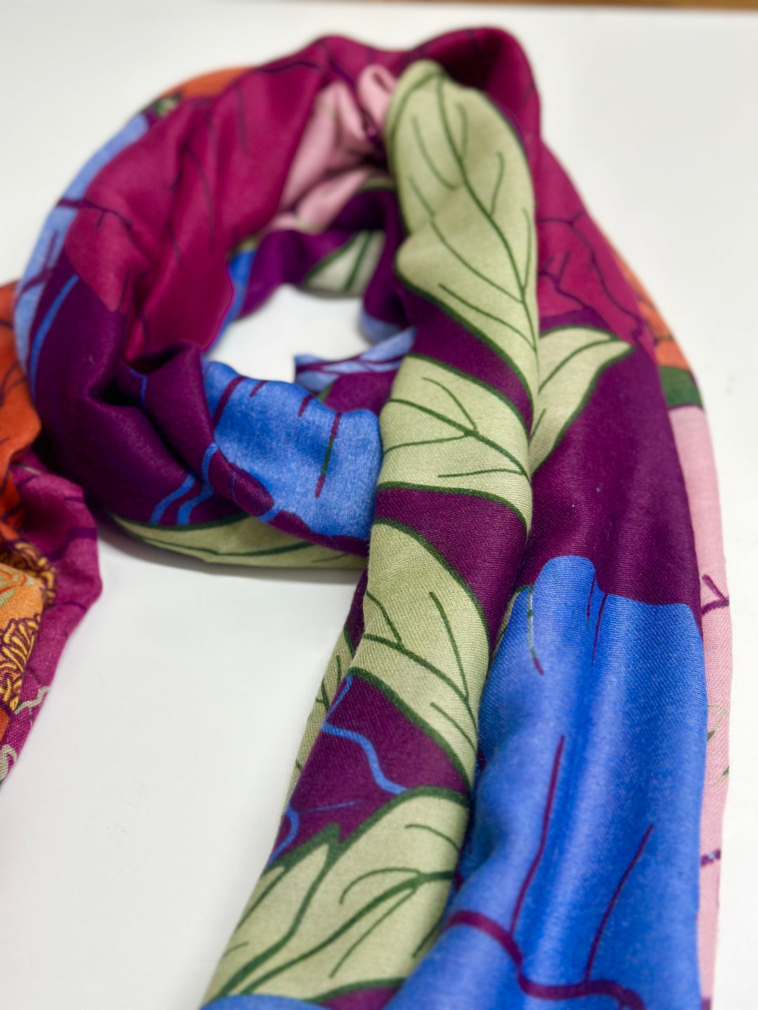 Peonies Scarf | Maroon