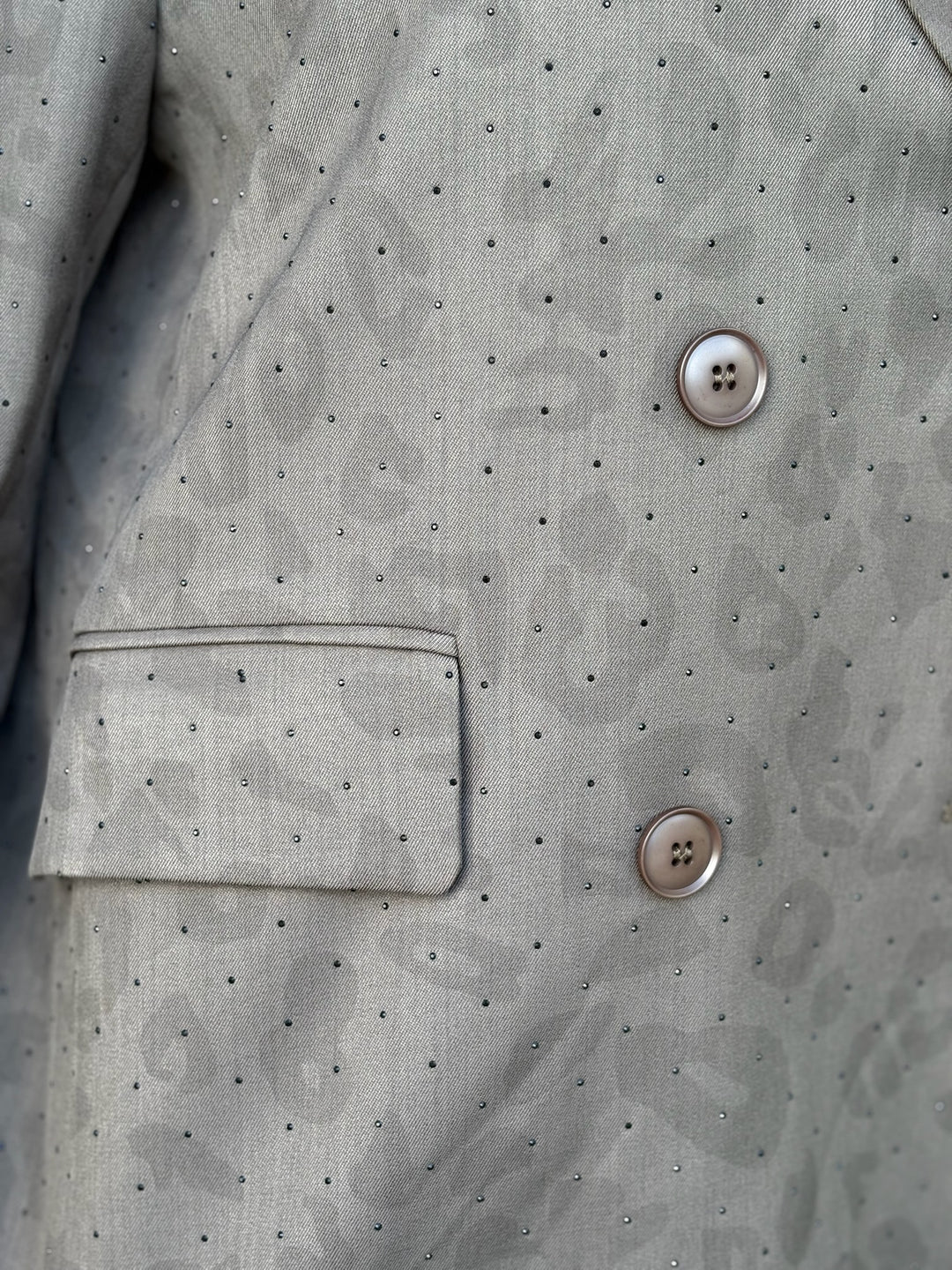 Embellished Leopard Blazer - Malissa J | Stone