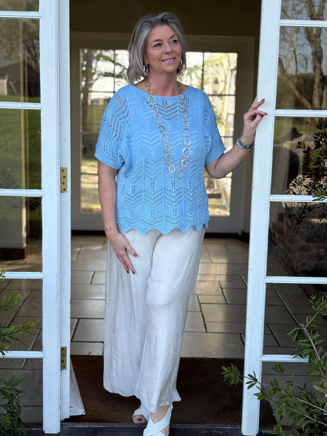 Crochet T-Shirt | Baby Blue