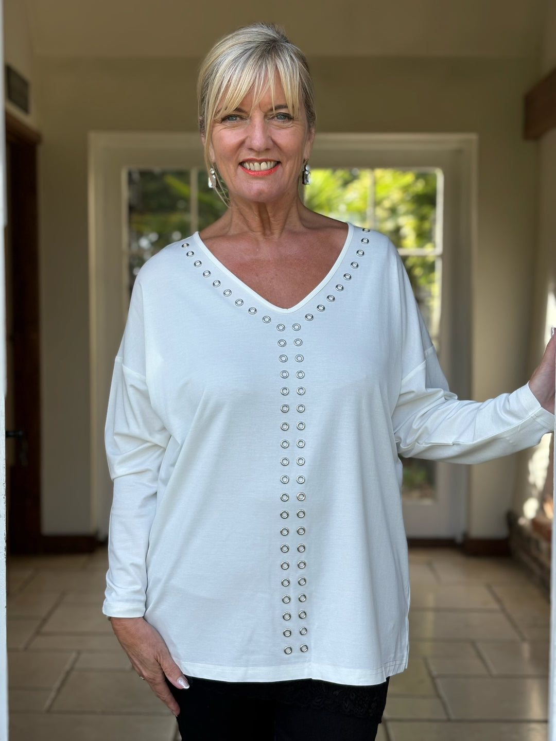 Urban Edge Stud Top - Malissa J | White